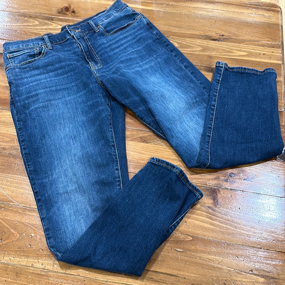 Lucky Brand Los Angeles 410 Athletic Straight Dark Blue Denim Jeans 33x30